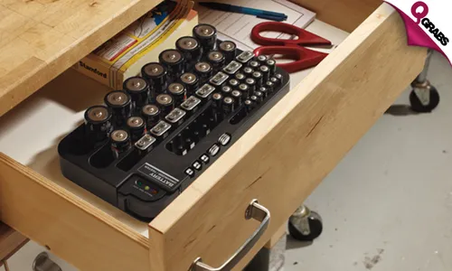 Battery Organizer with Removable Battery Tester!